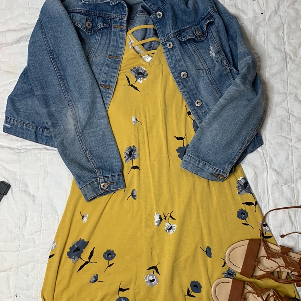Yello Floral Tank Dress
